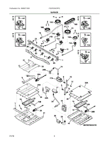 03 - Burner parts for Electrolux Range FGGF304DPFC from AppliancePartsPros.com