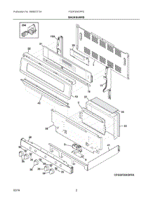 02 - Backguard parts for Electrolux Range FGGF304DPFD from AppliancePartsPros.com