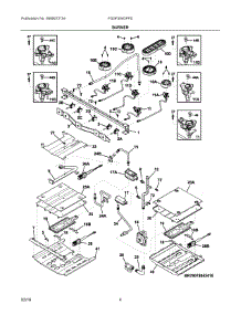 03 - Burner parts for Electrolux Range FGGF304DPFD from AppliancePartsPros.com