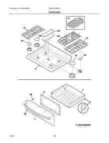 05 - Top / Drawer parts for Electrolux Range FGGF3054MFH from AppliancePartsPros.com