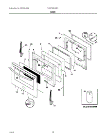 06 - Door parts for Electrolux Range FGGF3054MFH from AppliancePartsPros.com
