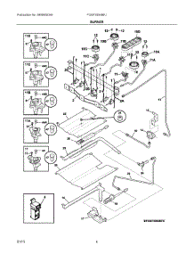 03 - Burner parts for Electrolux Range FGGF3054MFJ from AppliancePartsPros.com