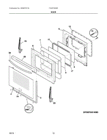 06 - Door parts for Electrolux Range FGGF3058RBC from AppliancePartsPros.com