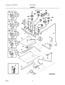 03 - Burner parts for Electrolux Range FGGF3058RFA from AppliancePartsPros.com