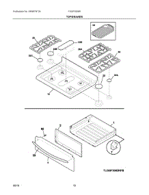 05 - Top / Drawer parts for Electrolux Range FGGF3058RWC from AppliancePartsPros.com