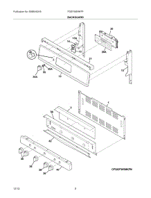 03 - Backguard parts for Frigidaire Range FGGF305MKFP from AppliancePartsPros.com