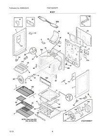 07 - Body parts for Frigidaire Range FGGF305MKFP from AppliancePartsPros.com