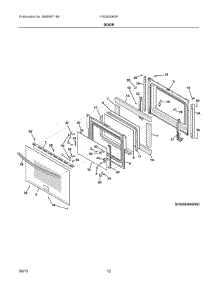 06 - Door parts for Electrolux Range FGGS3065PBK from AppliancePartsPros.com