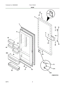 02 - Door parts for Electrolux Freezer FGVU21F8QFA from AppliancePartsPros.com