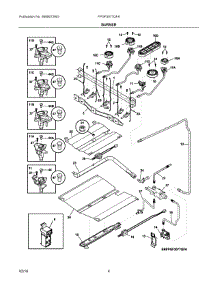 03 - Burner parts for Electrolux Range FPGF3077QFA from AppliancePartsPros.com