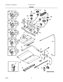 03 - Burner parts for Electrolux Range FPGF3077QFB from AppliancePartsPros.com