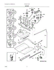 03 - Burner parts for Electrolux Range FPGF3077QFF from AppliancePartsPros.com