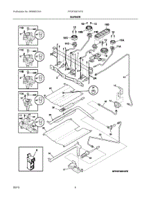 03 - Burner parts for Electrolux Range FPGF3081KFS from AppliancePartsPros.com
