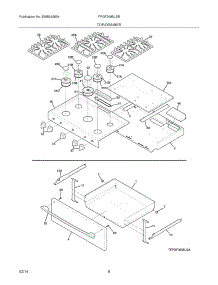 09 - Top / Drawer parts for Frigidaire Range FPGF3685LSB from AppliancePartsPros.com