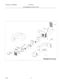 03 - Recommended Spare Parts parts for Frigidaire Room Air Conditioner FRA103KTA11 from AppliancePartsPros.com