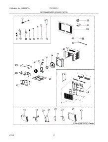 03 - Recommended Spare Parts parts for Frigidaire Room Air Conditioner FRA122CV114 from AppliancePartsPros.com