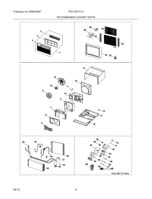 03 - Recommended Spare Parts parts for Frigidaire Room Air Conditioner FRA14EHT212 from AppliancePartsPros.com