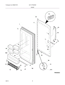 03 - Door parts for Frigidaire Freezer GLFH17F8HWM from AppliancePartsPros.com