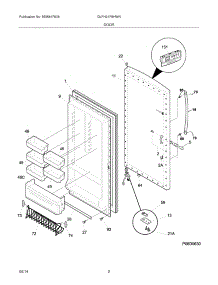 03 - Door parts for Frigidaire Freezer GLFH21F8HWN from AppliancePartsPros.com