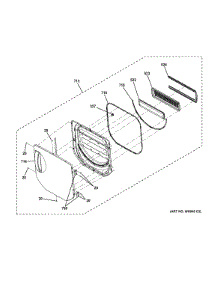 07 - Door parts for Ge Washer Dryer Combo GTUP240EM5WW from AppliancePartsPros.com