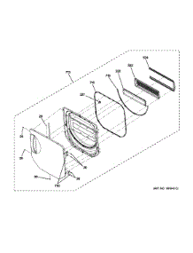 07 - Door Assembly parts for Ge Washer Dryer Combo GTUP240GM5WW from AppliancePartsPros.com