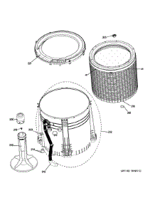 03 - Tub, Basket & Agitator parts for Ge Washer Dryer Combo GTUP270GM4WW from AppliancePartsPros.com