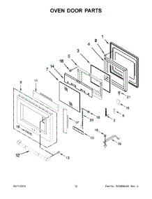07 - Oven Door Parts parts for Maytag Range JLRP536WP00 from AppliancePartsPros.com