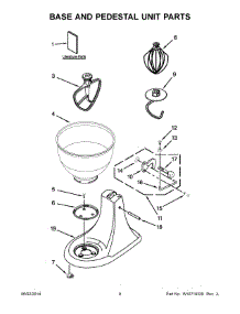 05 - Base And Pedestal Unit Parts parts for Kitchenaid Mixer K45SSWH3 from AppliancePartsPros.com
