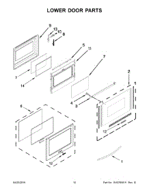 07 - Lower Door Parts parts for Whirlpool Range KERS505XSS05 from AppliancePartsPros.com