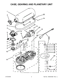 03 - Case, Gearing And Planetary Unit parts for Whirlpool Mixer KF26M1QAZ5 from AppliancePartsPros.com