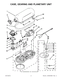 03 - Case, Gearing And Planetary Unit parts for Kitchenaid Mixer KF26M2XGC5 from AppliancePartsPros.com