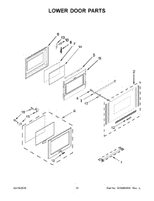 07 - Lower Door Parts parts for Whirlpool Range KFED500EBL02 from AppliancePartsPros.com