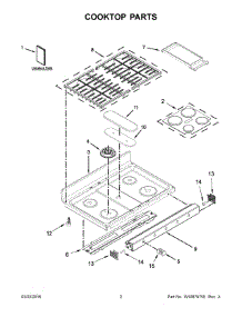02 - Cooktop Parts parts for Whirlpool Range KFGD500EBL03 from AppliancePartsPros.com
