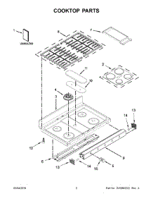 02 - Cooktop Parts parts for Whirlpool Range KFGD500ESS04 from AppliancePartsPros.com