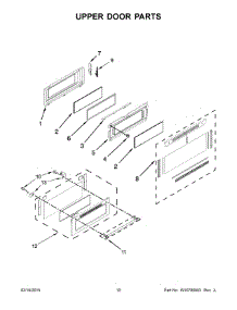 06 - Upper Door Parts parts for Whirlpool Range KFGD500EWH00 from AppliancePartsPros.com