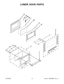 07 - Lower Door Parts parts for Whirlpool Range KFGD500EWH02 from AppliancePartsPros.com
