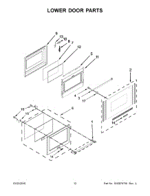 07 - Lower Door Parts parts for Whirlpool Range KFGD500EWH03 from AppliancePartsPros.com