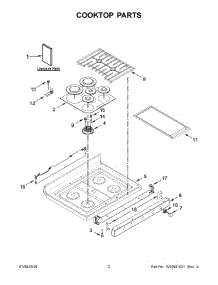 02 - Cooktop Parts parts for Whirlpool Range KFGG500EBL1 from AppliancePartsPros.com