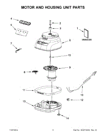 02 - Motor And Housing Unit Parts parts for Whirlpool Food Processor KFP1466QG0 from AppliancePartsPros.com