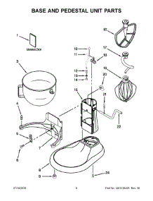 04 - Base And Pedestal Unit Parts parts for Whirlpool Mixer KG25H0XIC5 from AppliancePartsPros.com