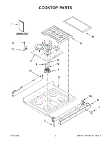 02 - Cooktop Parts parts for Whirlpool Range KGRS303BWH2 from AppliancePartsPros.com