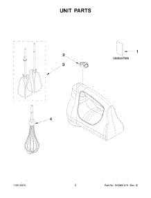 02 - Unit Parts parts for Whirlpool Mixer KHM614ER0 from AppliancePartsPros.com