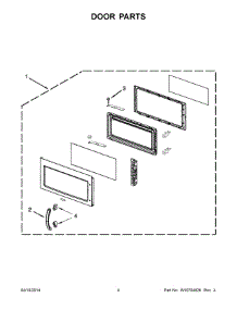 03 - Door Parts parts for Kitchenaid Microwave KHMC1857BWH1 from AppliancePartsPros.com
