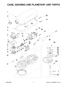03 - Case, Gearing And Planetary Unit Parts parts for Whirlpool Mixer KL26M1XER5 from AppliancePartsPros.com