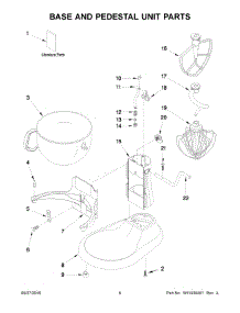04 - Base And Pedestal Unit Parts parts for Whirlpool Mixer KL26M1XSL5 from AppliancePartsPros.com