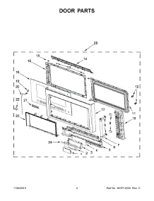 03 - Door Parts parts for Whirlpool Microwave KMHC319EWH0 from AppliancePartsPros.com