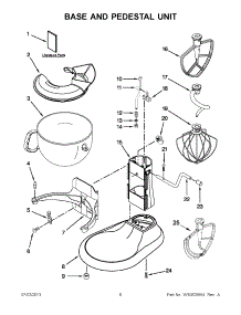 03 - Base And Pedestal Unit parts for Kitchenaid Mixer KP26M1FQWH5 from AppliancePartsPros.com