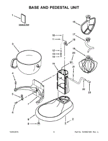 04 - Base And Pedestal Unit parts for Whirlpool Mixer KP26M1XFQPM5 from AppliancePartsPros.com