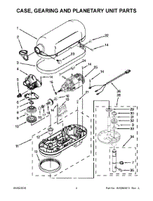 03 - Case, Gearing And Planetary Unit Parts parts for Whirlpool Mixer KP26M9XCWH5 from AppliancePartsPros.com