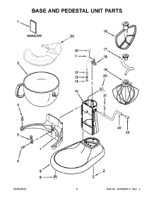 04 - Base And Pedestal Unit Parts parts for Whirlpool Mixer KP26M9XCWH5 from AppliancePartsPros.com